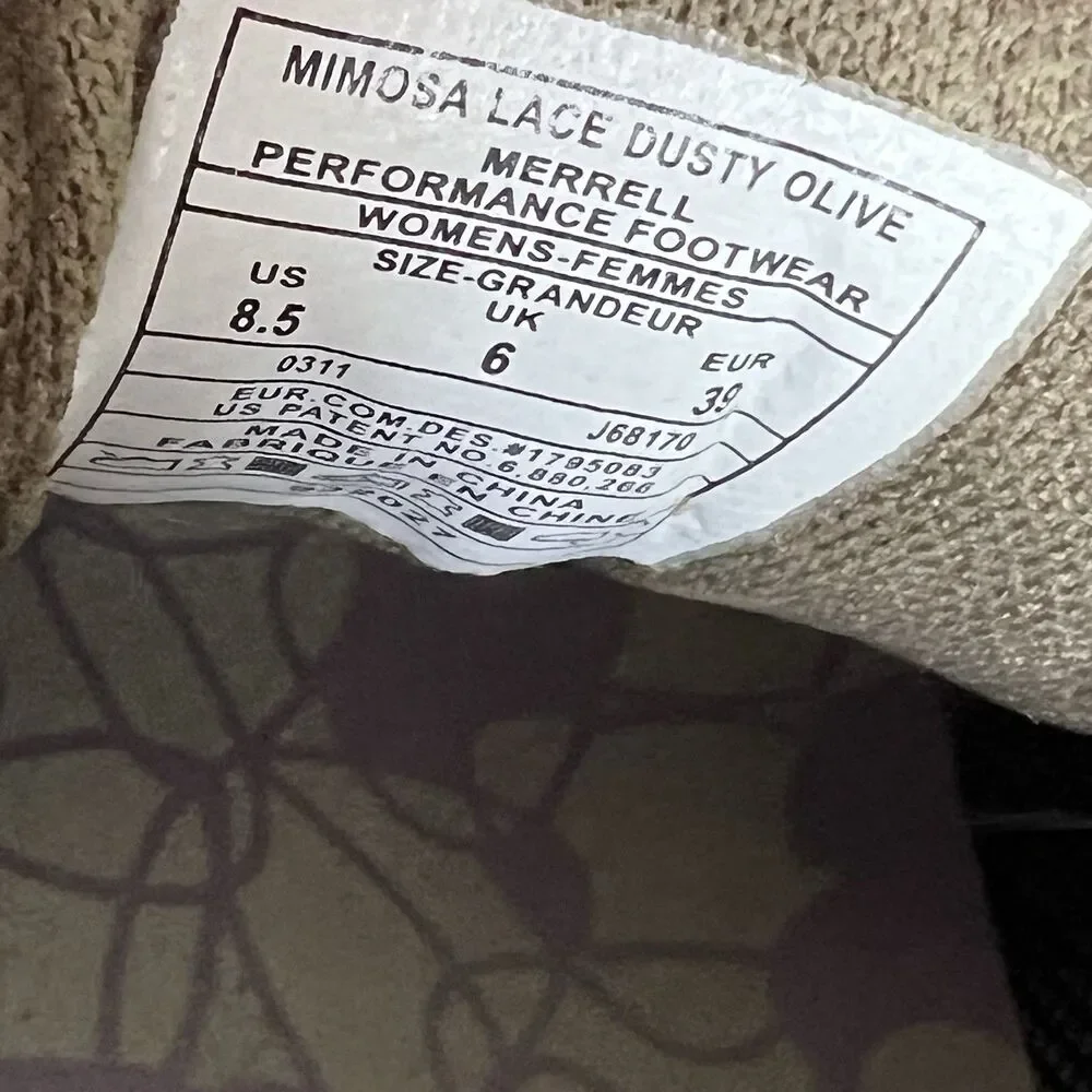 Merrell Hiking Sneaker Trail Shoes Mimosa J68170 Beige Suede Lace Up Women’s 8.5 - Picture 6 of 7